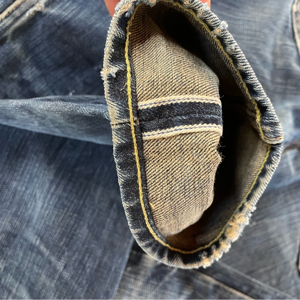 The Unbranded Brand UB269 18oz Indigo Slub Selvedge Jeans - Tapered Fit -Size 32 - Picture 10 of 12